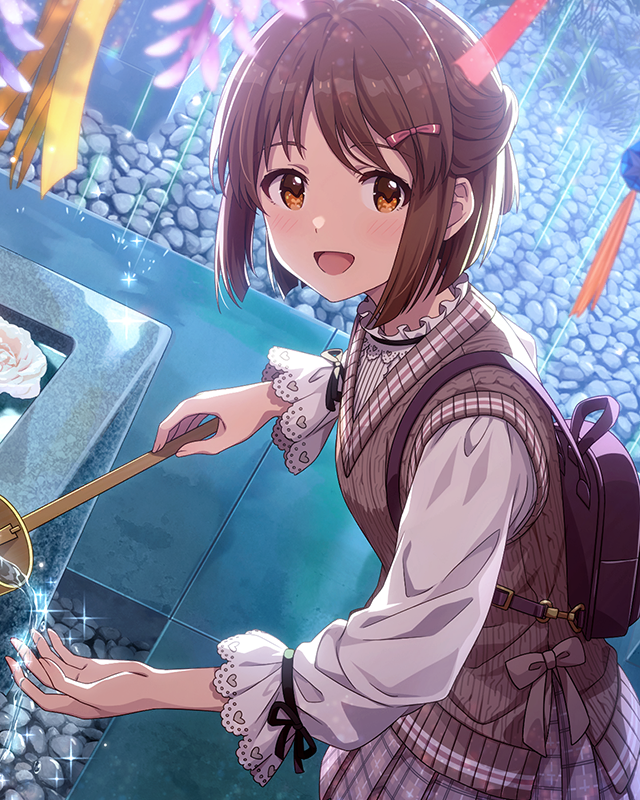 雨に喜ぶ花手水　萩原雪歩