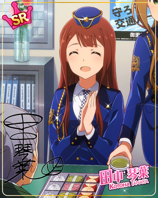 照れ隠しの敬礼ポーズ　田中琴葉