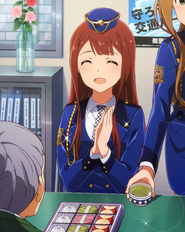 照れ隠しの敬礼ポーズ　田中琴葉