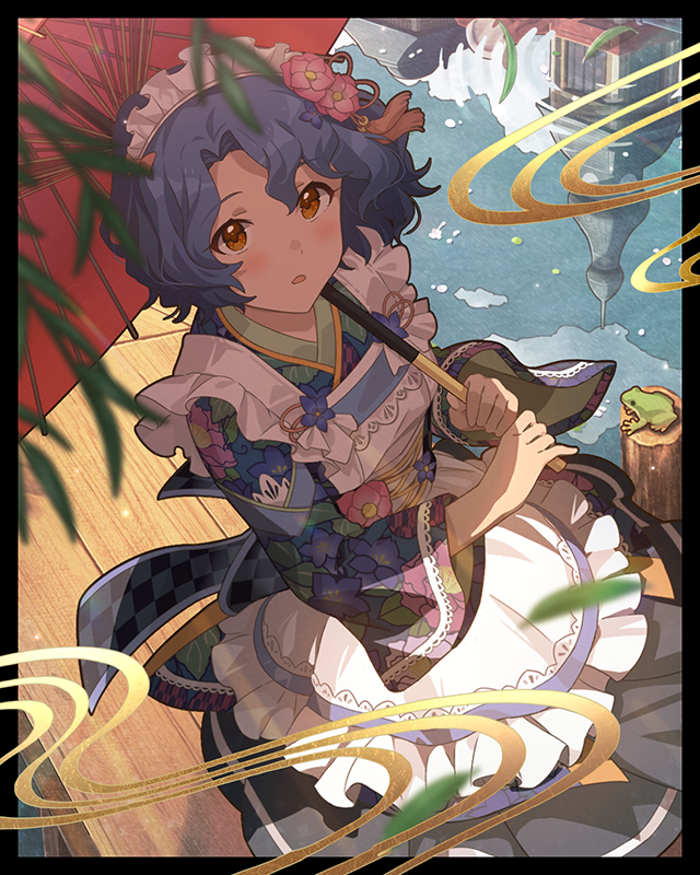 柳に揺らぐ水の道 豊川風花