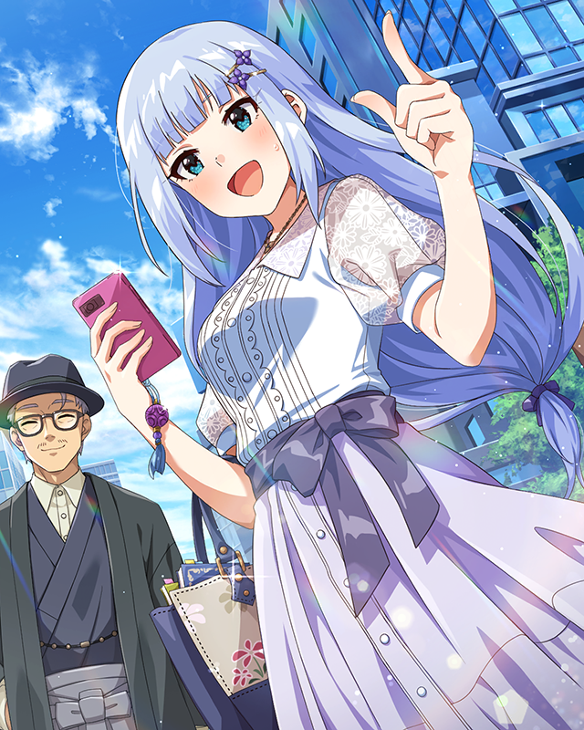 瑠璃色金魚と花菖蒲 白石紬